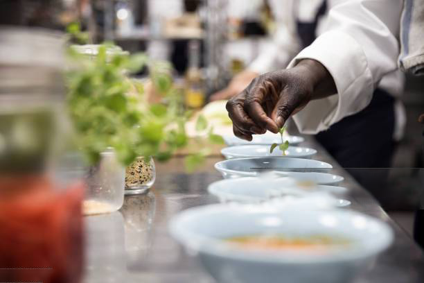 Plat gastronomique servi avec élégance
